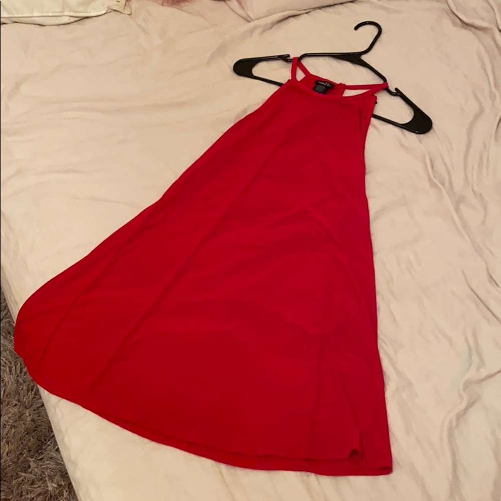 halter top red dress
